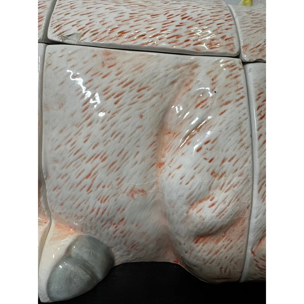 Vintage Pig Cookie Jar Oversized 3 Piece Ceramic Farmhouse Kitchen Decor Hen‎